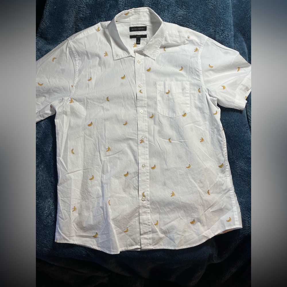 Banana republic men’s banana print button up